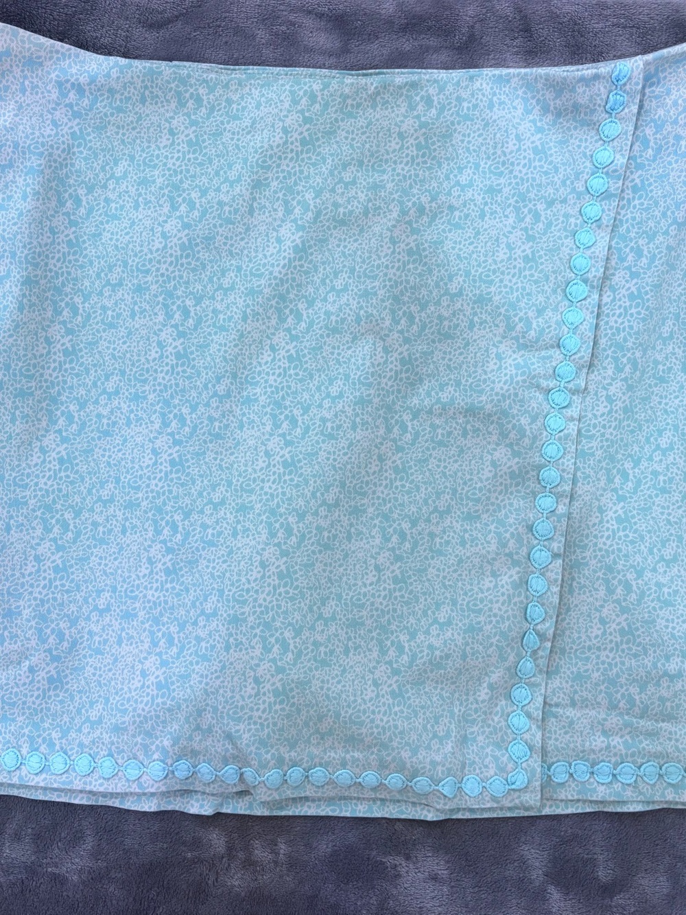 crown & ivy Light Aqua and White Printed Skorts